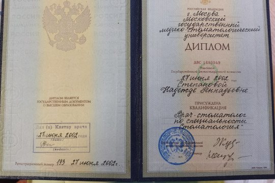 Диплом Степановой Надежды Геннадьевны